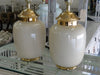 Ceramic Cream & Gold Metalic Lamps