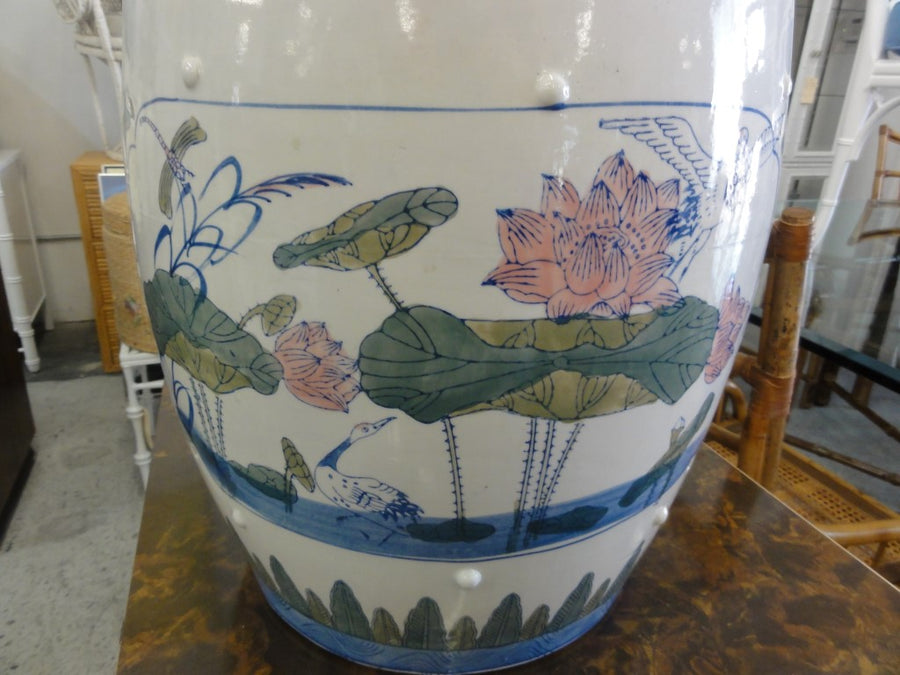 Ceramic Lotus Blue & White Garden Seat