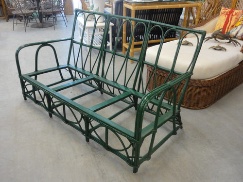 50's Stick Wicker Bamboo Sofa