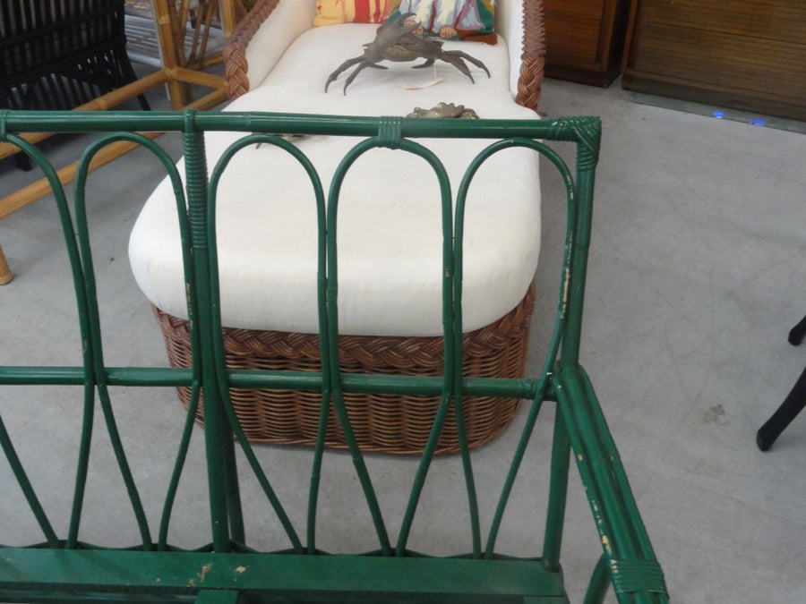 50's Stick Wicker Bamboo Sofa