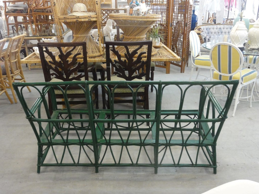 50's Stick Wicker Bamboo Sofa