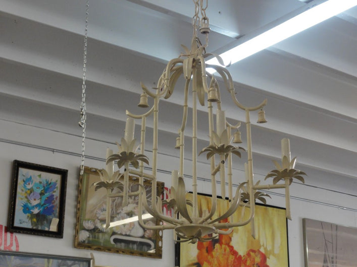 Faux Bamboo Pagoda chandelier with Bells
