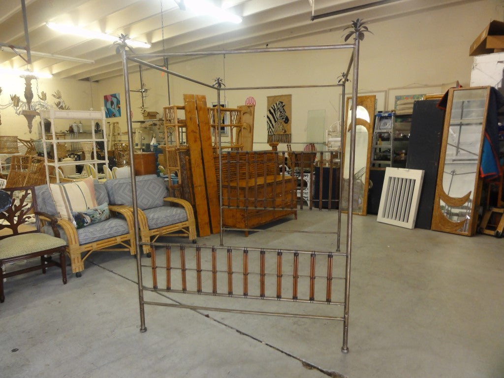 Queen Palm Frond Four Poster Bed
