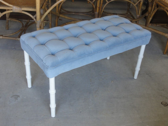 Palm Beach Faux Bamboo Tufted Bench