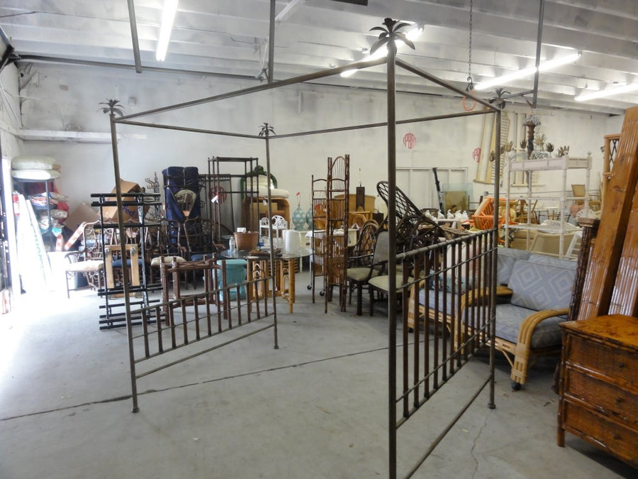 Queen Palm Frond Four Poster Bed