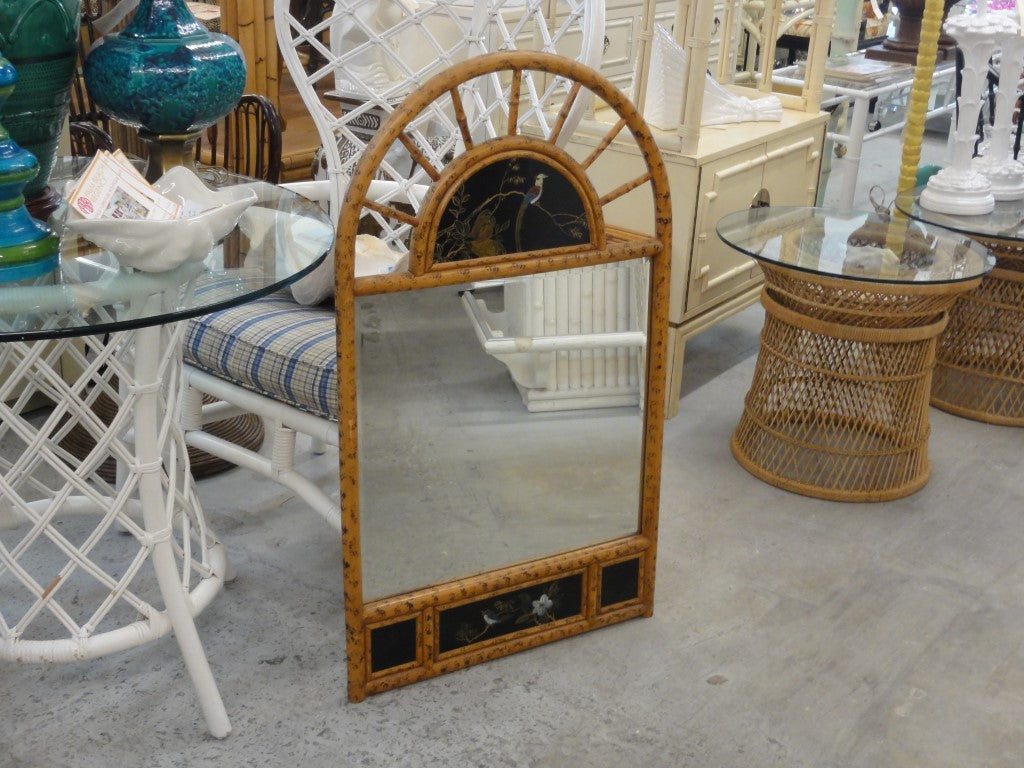 Hand Painted Bamboo Arch Mirror