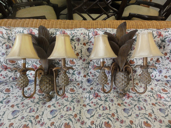 Sweet Pair of Pineapple Sconces