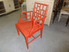 Orange Fretwork Faux Bamboo Chair