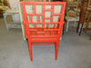 Orange Fretwork Faux Bamboo Chair