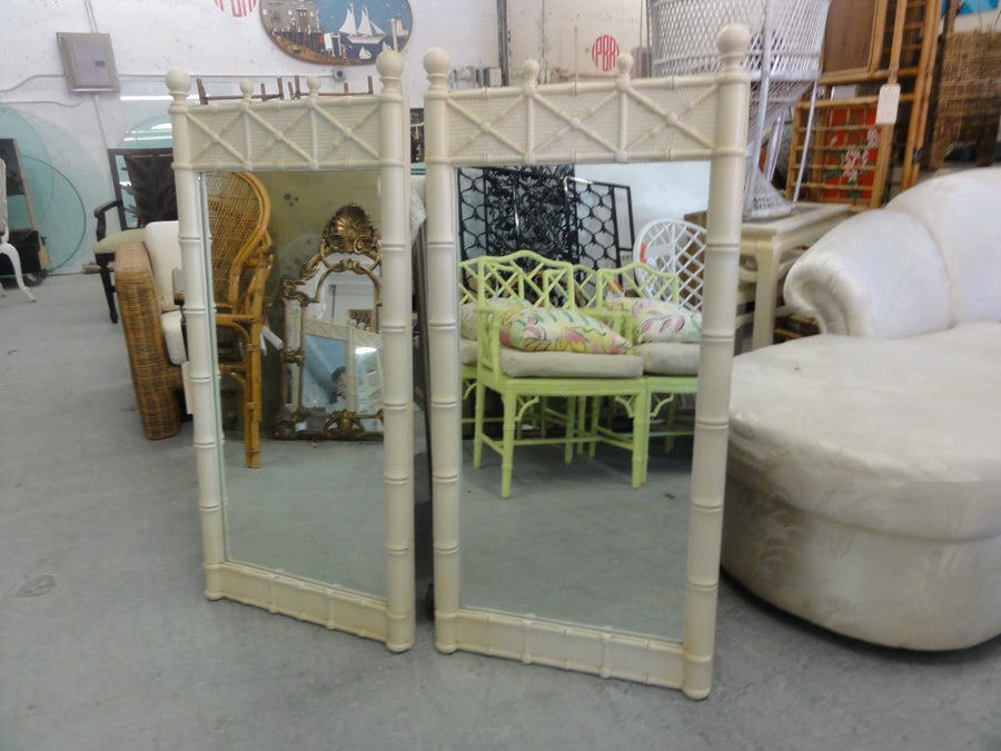 Pair of Palm Beach Faux Bamboo Mirrors