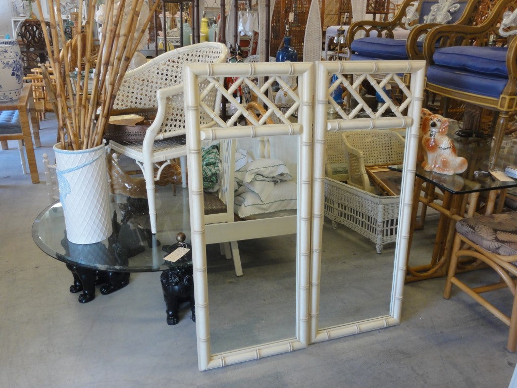 Pair of Faux Bamboo Chippendale Mirrors