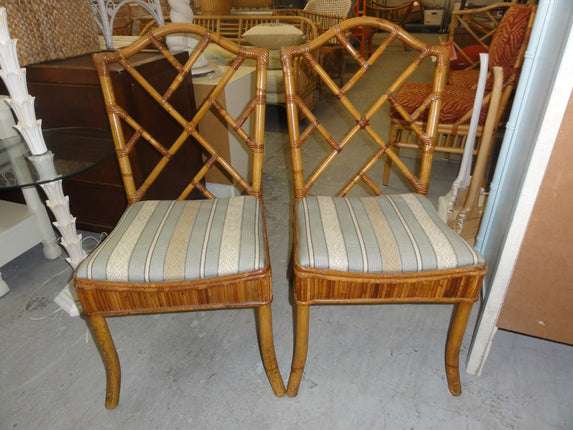 Pair of Bamboo Chippendale Chairs