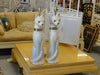 Pair of Tall Glammy Ceramic Cat Lamps