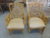 Pair of Fretwork Rattan Arm Chairs