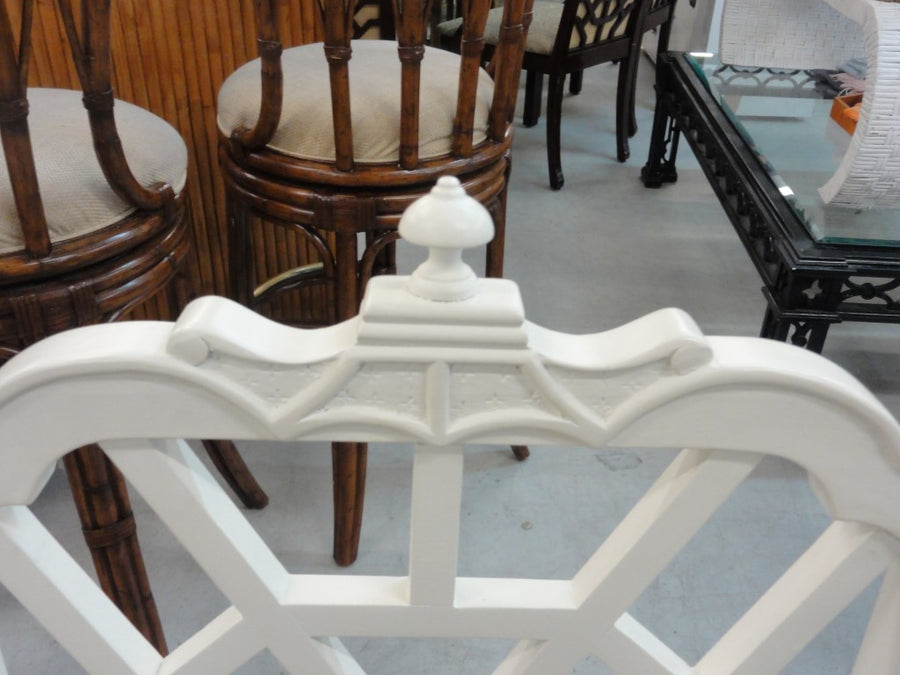 6 Chinoiserie Pagoda Fretwork Dining Chairs