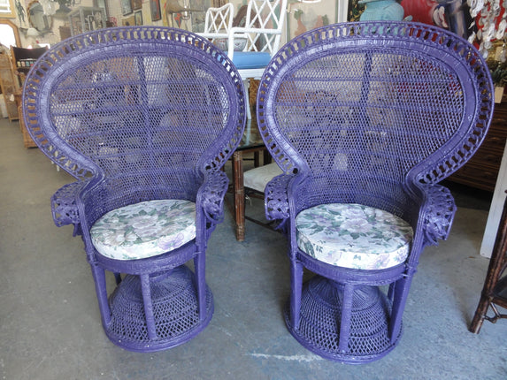 Pair of Purple Peacock Fan Chairs