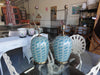Ocean Blue Basket Weave Lamps
