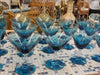 30 Piece Caribbean Blue Crystal Stemware