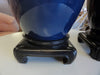 Pair of Navy Blue Ceramic Lamps