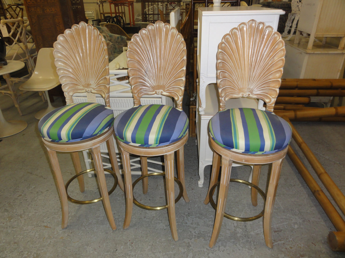 3 Swivel Shell Back Bar Stools