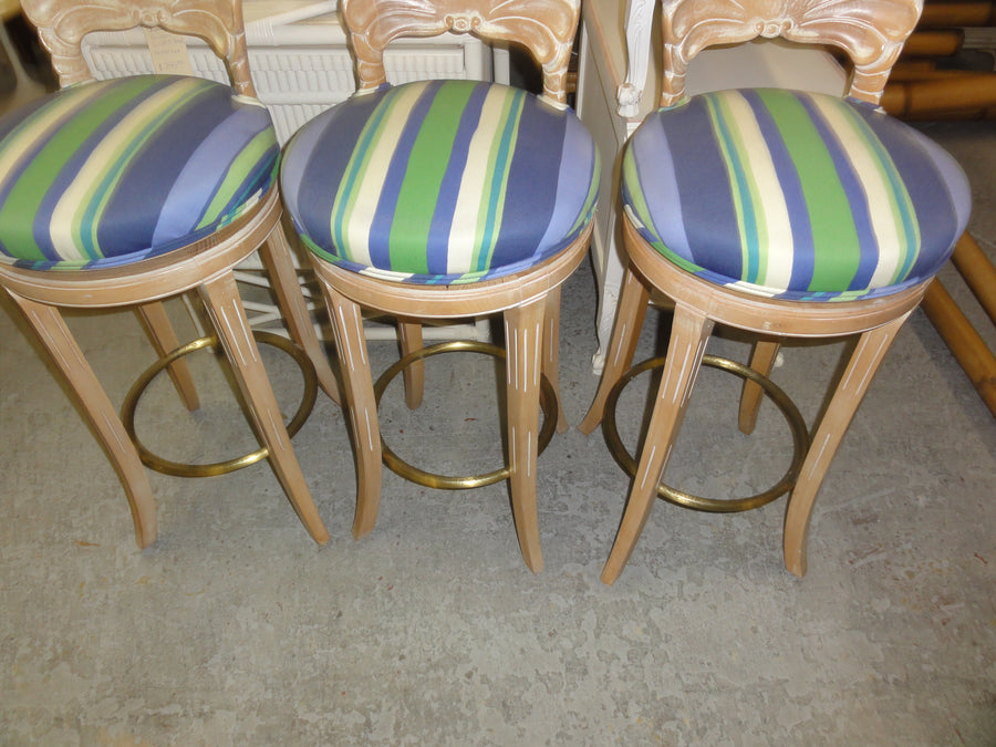 3 Swivel Shell Back Bar Stools
