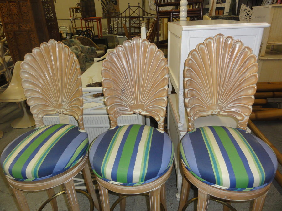 3 Swivel Shell Back Bar Stools