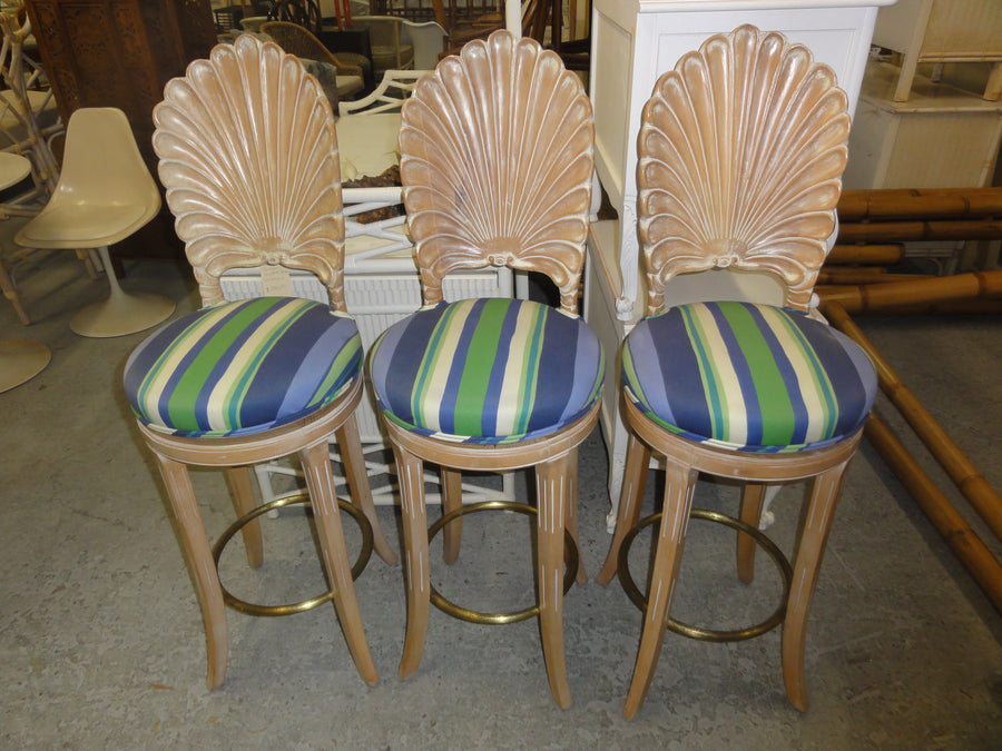 3 Swivel Shell Back Bar Stools