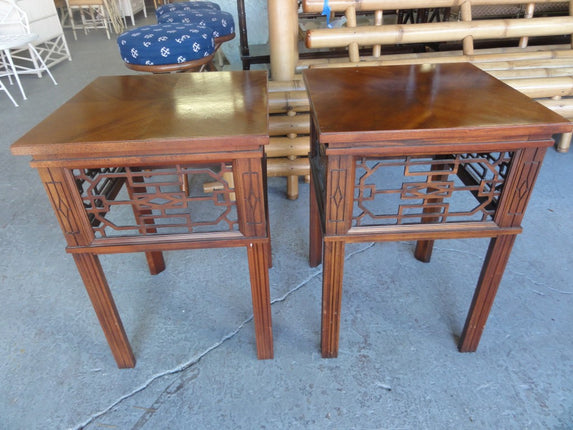 Petite Fretwork Hekman Side Tables