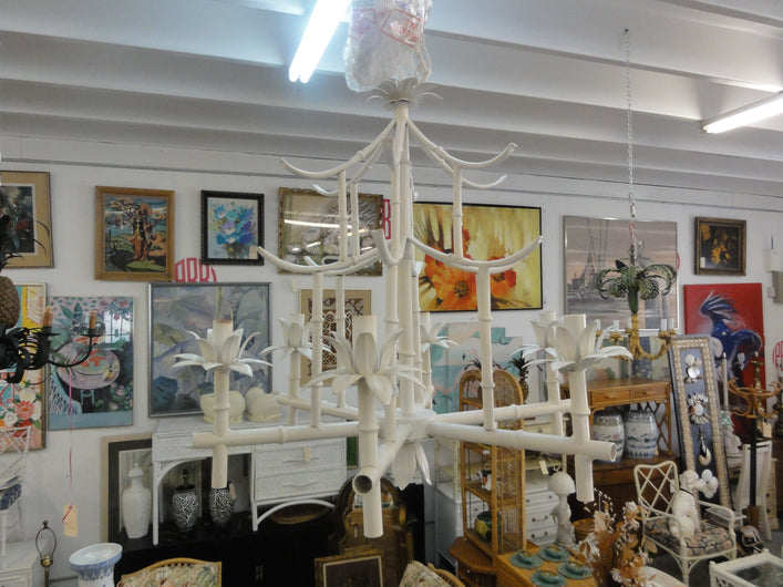 Faux Bamboo Double Pagoda Chandelier