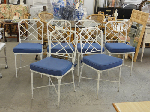 6 Brown Jordan Faux Bamboo Side Chairs