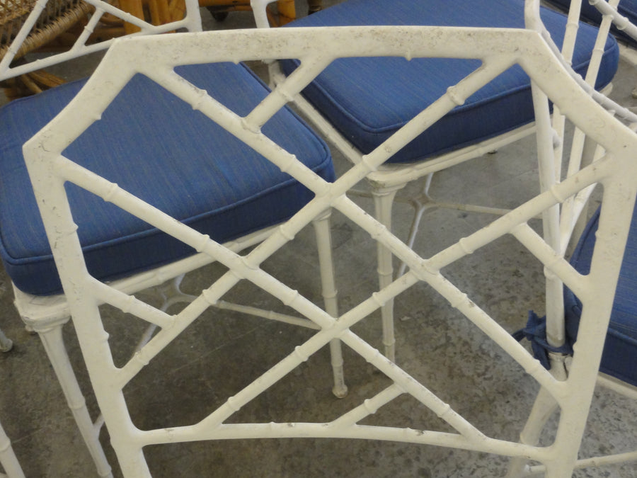 6 Brown Jordan Faux Bamboo Side Chairs