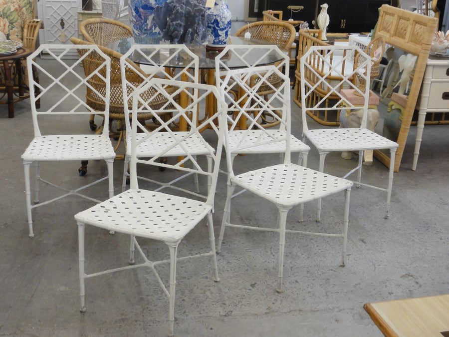 6 Brown Jordan Faux Bamboo Side Chairs
