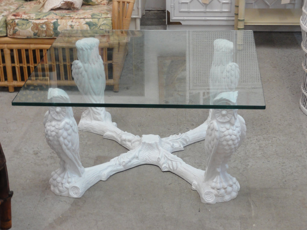 70's Palm Beach Chic Owl Coffee Table