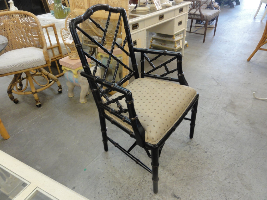 Black Faux Bamboo Chippendale Chair