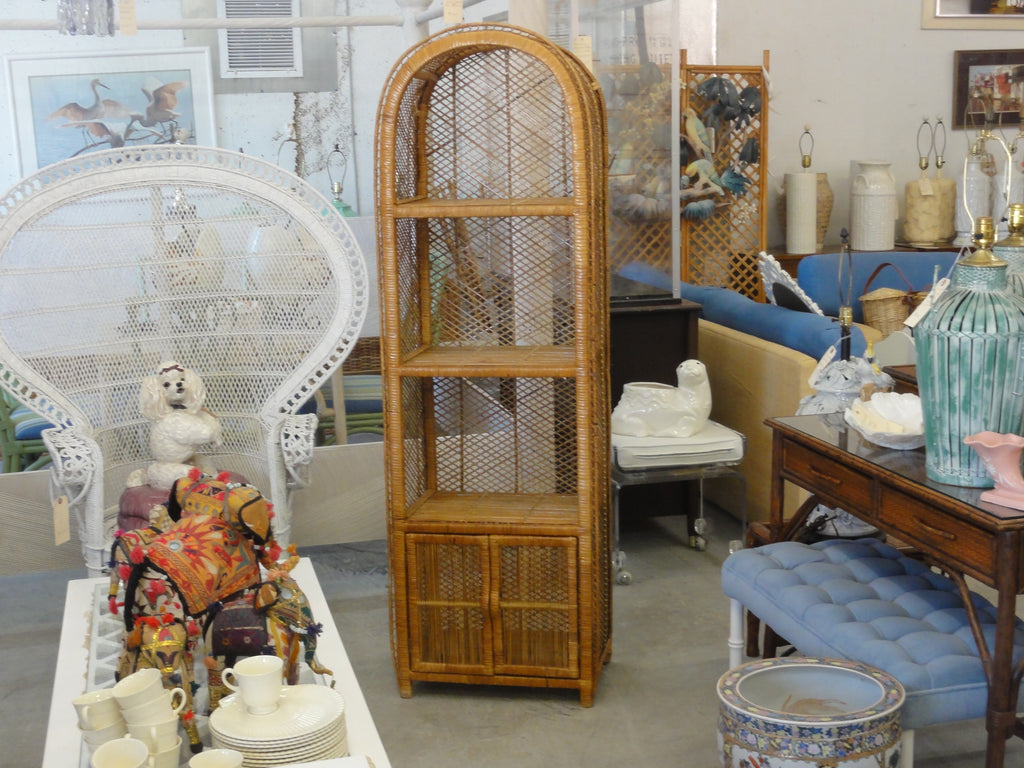 Island Style Rattan Arched Etagere