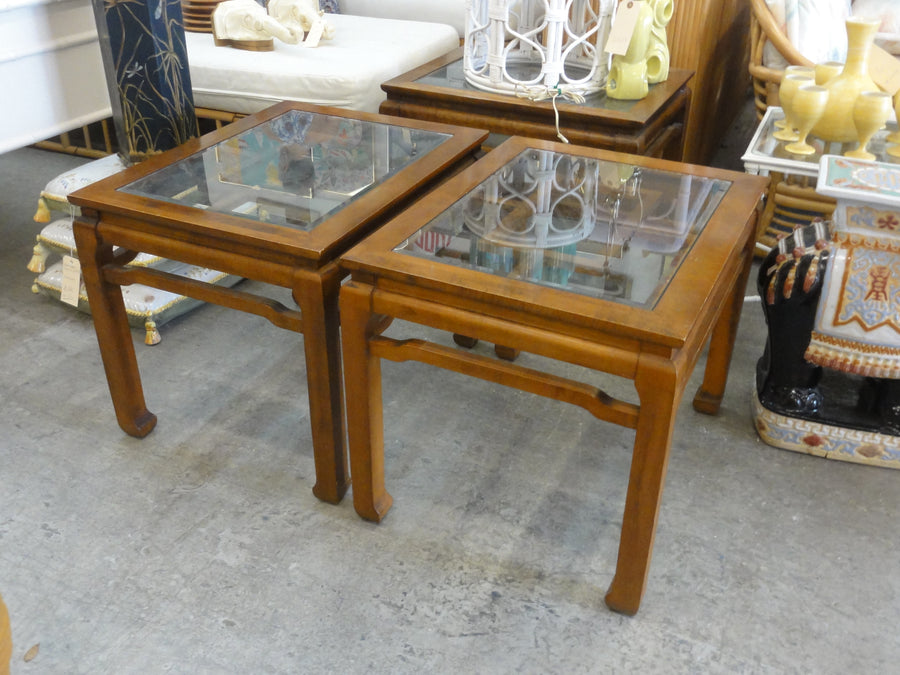 Pair of Asian Inspired Fretwork Side Tables