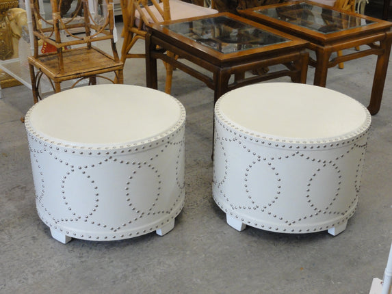 Pair of Studded Storage Stools