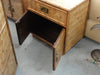 Pair of Woven Rattan Faux Bamboo Nightstands