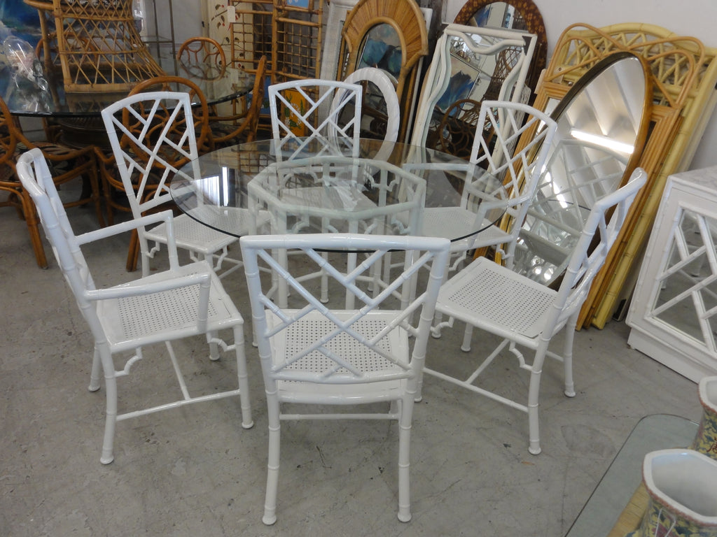Powdercoated Faux Bamboo Chippendale Set