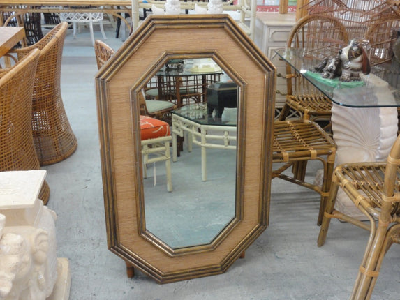 Faux Bamboo and Seagrass Mirror
