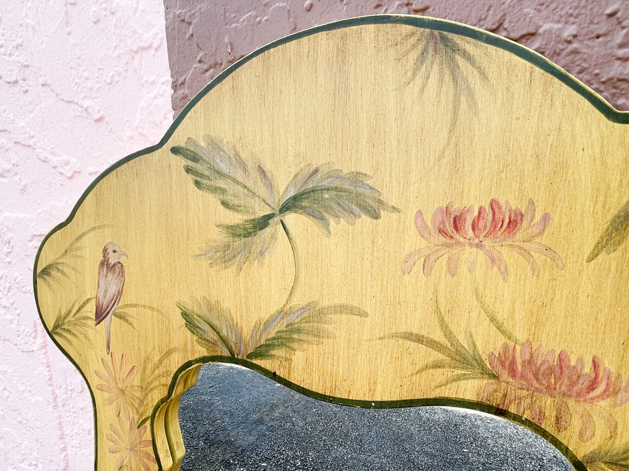 Palm Beach Chic Painted Bird Mirror