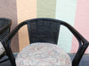 Pair of Painted Black Rattan Barrel Chairs