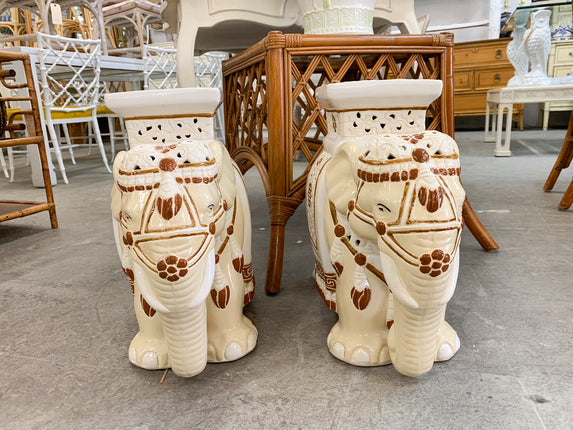 Pair of Elephant Garden Stools