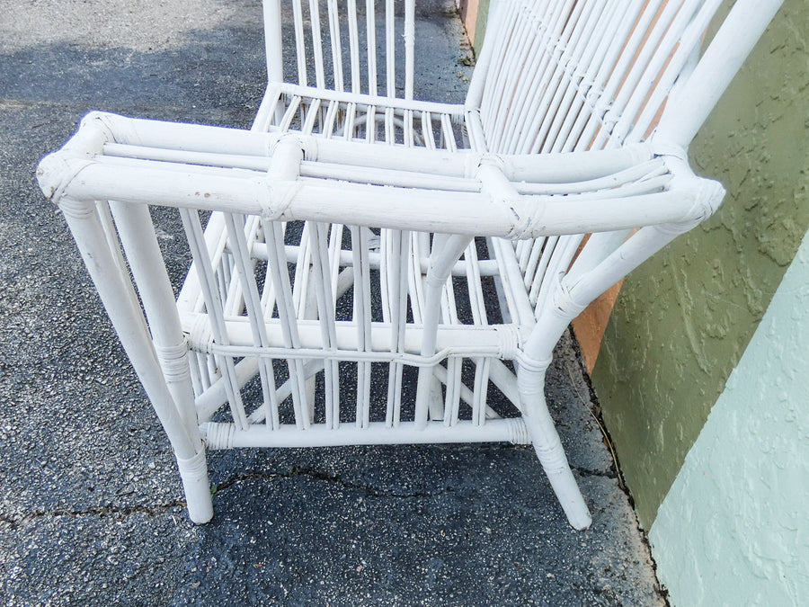Stick Wicker Painted Loveseat