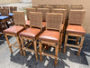 Rattan, Seagrass and Leather Palecek Bar Stools