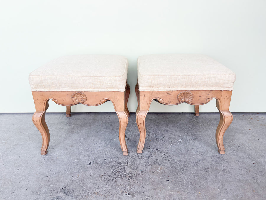 Pair of Shell Motif Stools