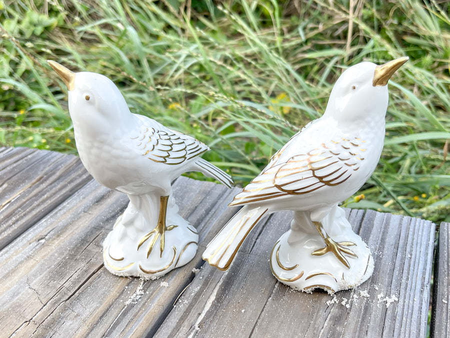 Pair of Porcelain Song Birds