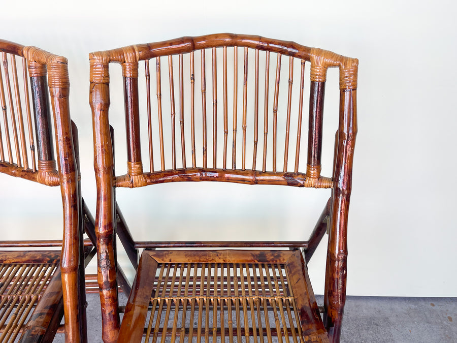 Pair of Folding Bamboo Chairs