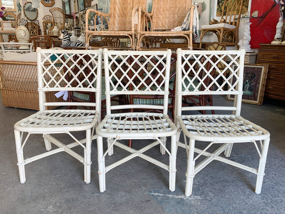 Set of Three Ficks Reed Diamond Back Chairs