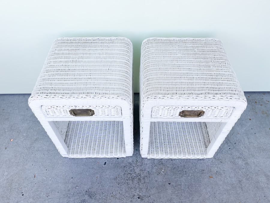 Pair of Sweet Wicker Nightstands